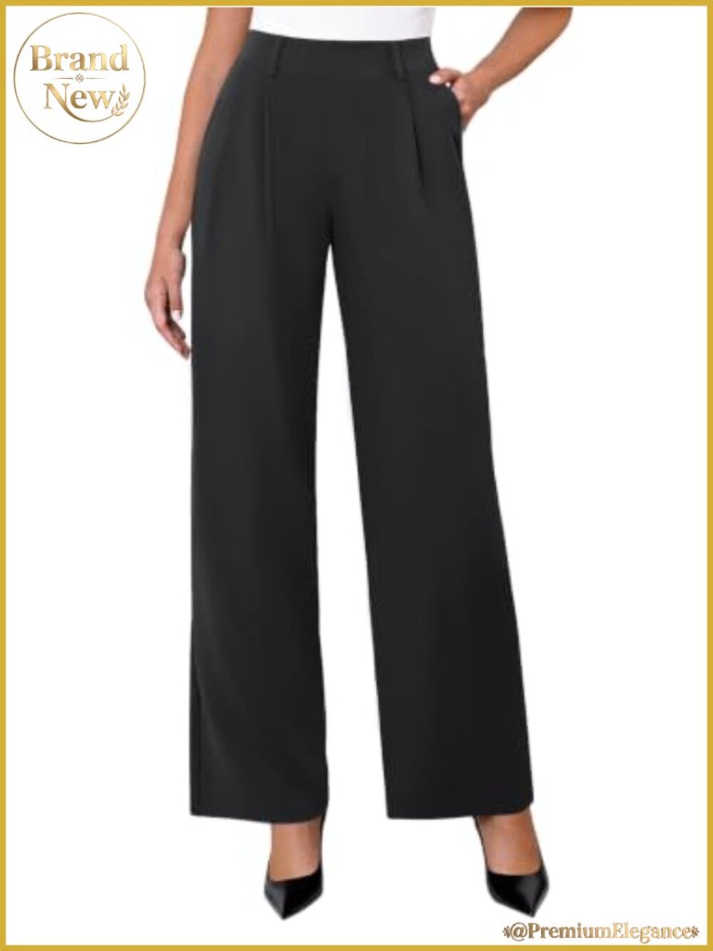Wide Leg Dress Pants Stretchy High Waisted Work Pants